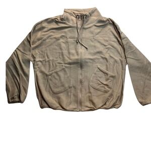 Perch by Blu Pepper Womens Fleece Zip Up Jacket Tan 2XL Cozy Minimalist New